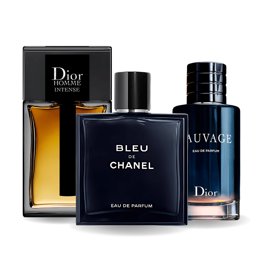 Set di 3 profumi | Sauvage Dior, Bleu de Chanel, Dior Homme Intense 100 ml