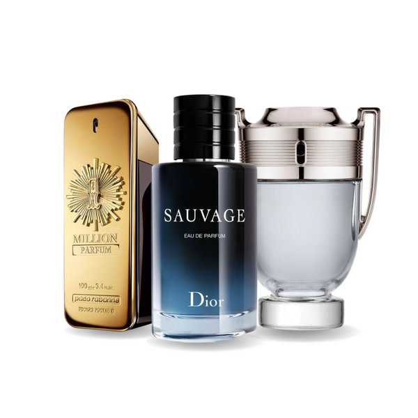 Set di 3 profumi | Paco Rabanne ONE MILLION, Dior SAUVAGE, Paco Rabanne INVICTUS 100 ml