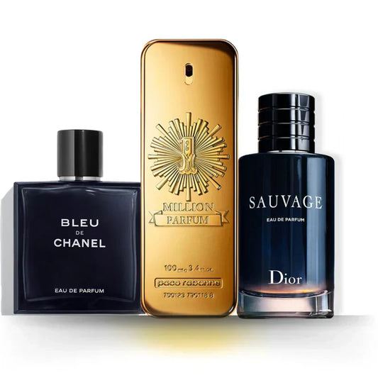 Set di 3 profumi | Bleu de Chanel + Sauvage + One Million 100 ml